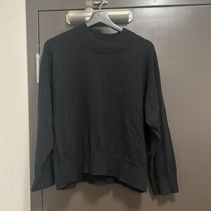 Black cowl neck fitted sweater